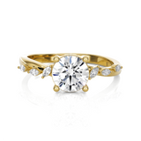 Round Lab Grown Diamond Side Stone Engagement Ring