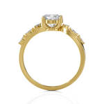 Round Lab Grown Diamond Side Stone Engagement Ring