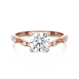Round Lab Grown Diamond Side Stone Engagement Ring