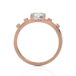 Round Lab Grown Diamond Side Stone Engagement Ring