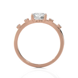 Round Lab Grown Diamond Side Stone Engagement Ring