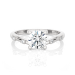 Round Lab Grown Diamond Side Stone Engagement Ring