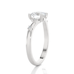 Round Lab Grown Diamond Side Stone Engagement Ring
