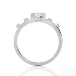 Round Lab Grown Diamond Side Stone Engagement Ring