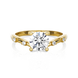 Round Lab Grown Diamond Side Stone Engagement Ring