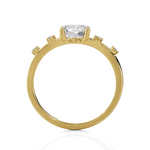 Round Lab Grown Diamond Side Stone Engagement Ring