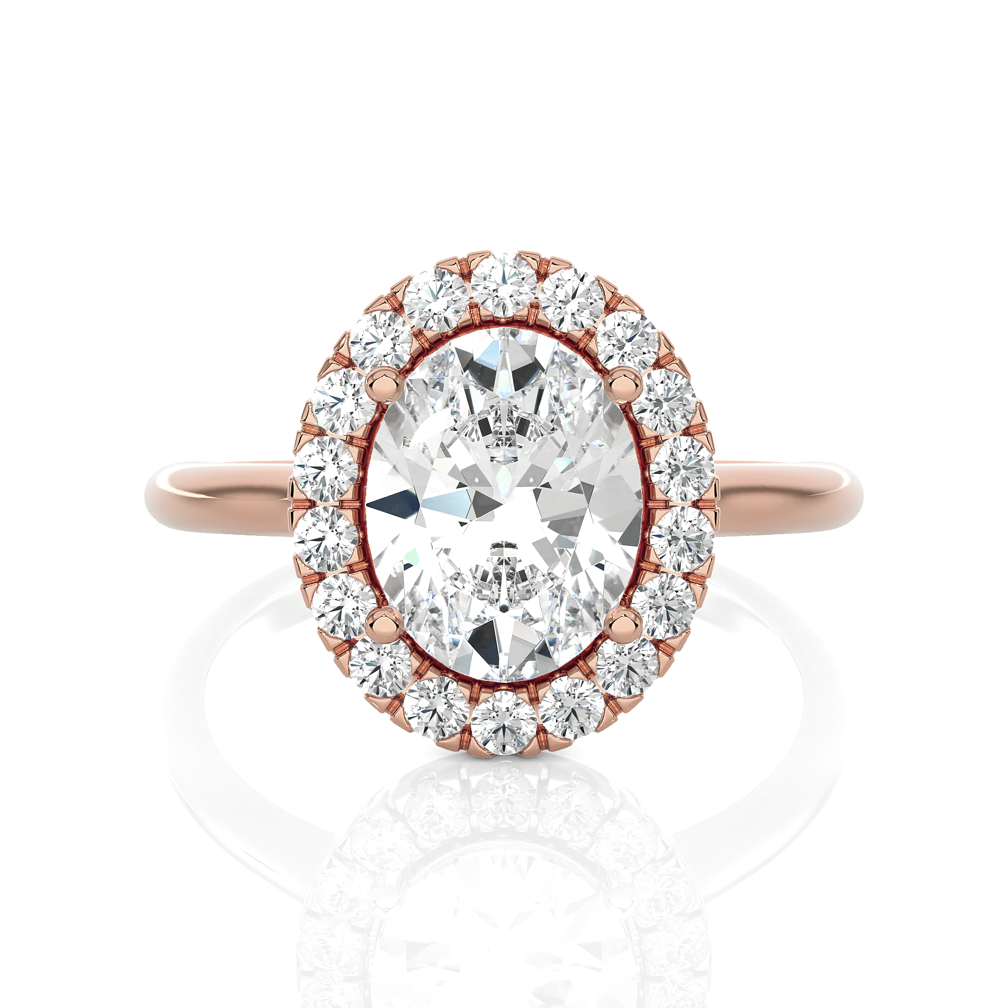 Oval Lab Grown Diamond Halo Engagement Ring