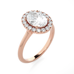 Oval Lab Grown Diamond Halo Engagement Ring