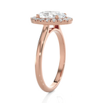 Oval Lab Grown Diamond Halo Engagement Ring