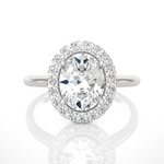 Oval Lab Grown Diamond Halo Engagement Ring