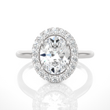 Oval Lab Grown Diamond Halo Engagement Ring