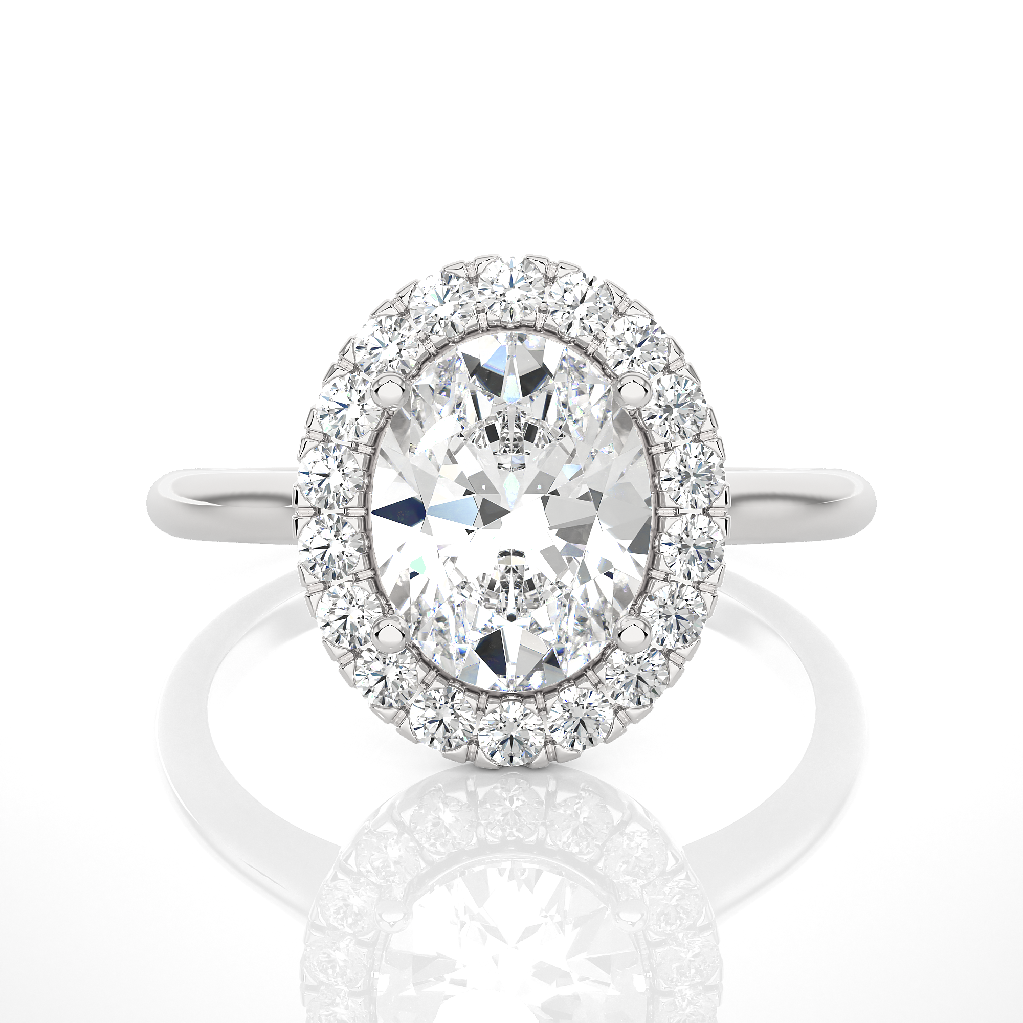 Oval Lab Grown Diamond Halo Engagement Ring