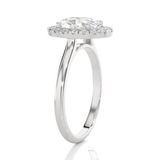 Oval Lab Grown Diamond Halo Engagement Ring