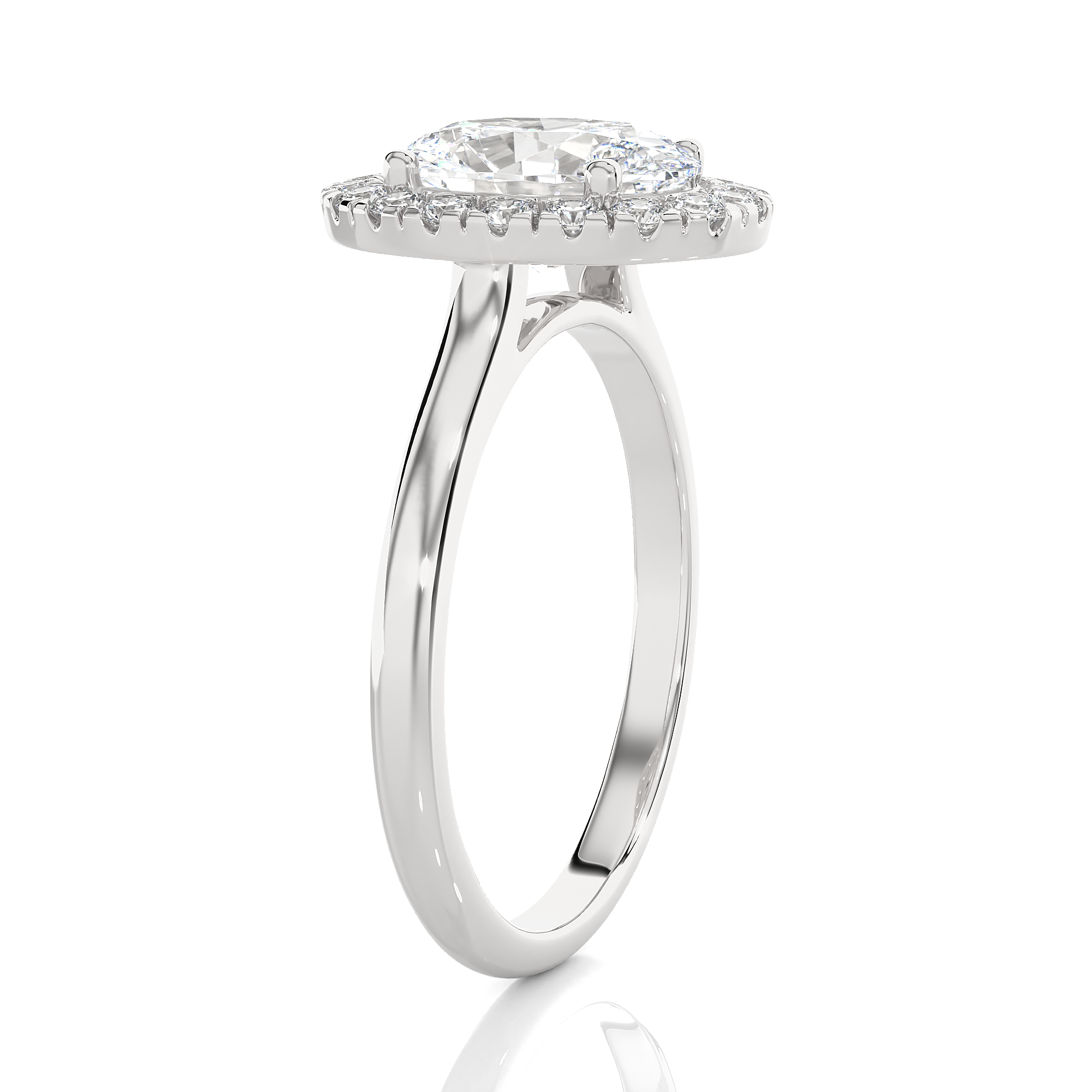 Oval Lab Grown Diamond Halo Engagement Ring