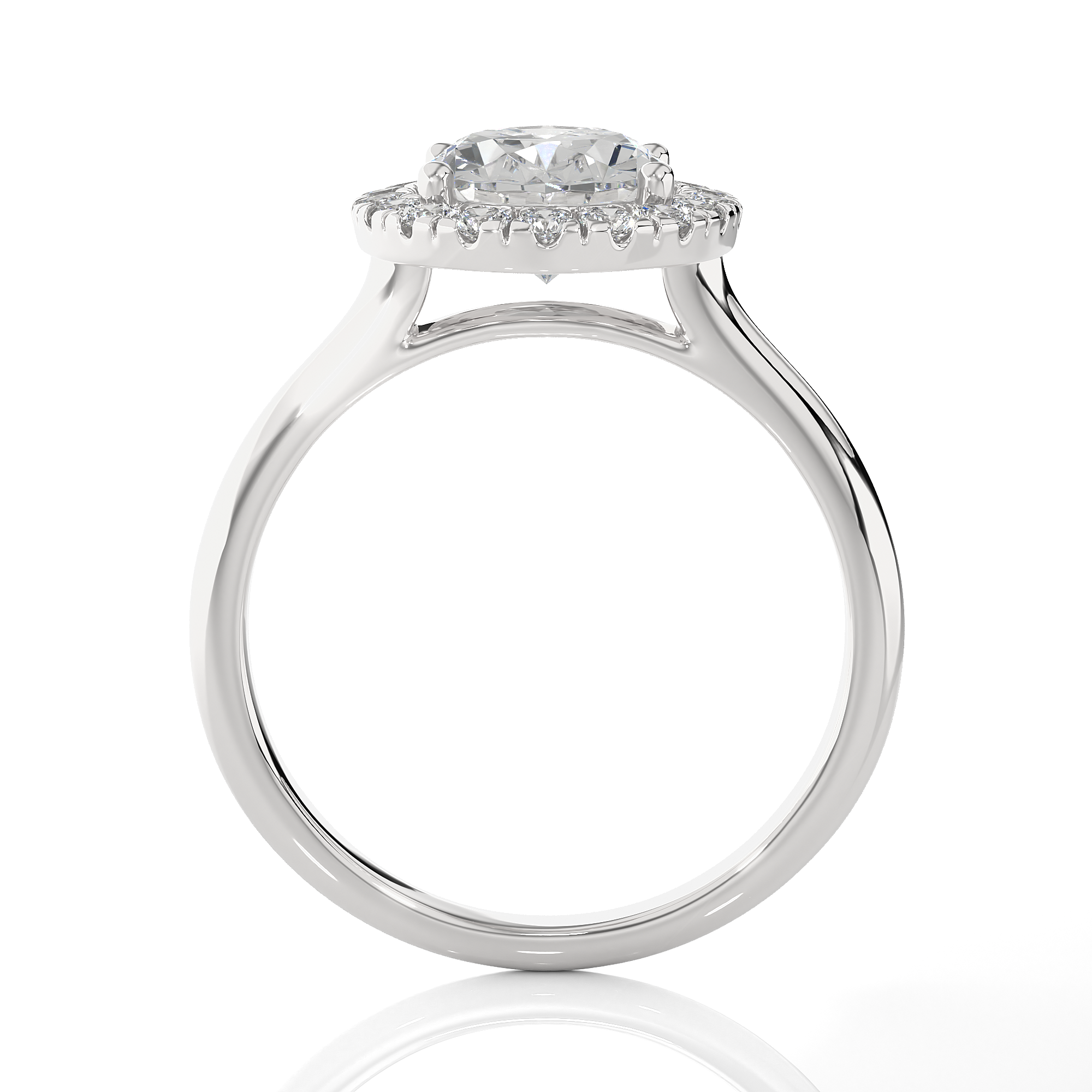 Oval Lab Grown Diamond Halo Engagement Ring