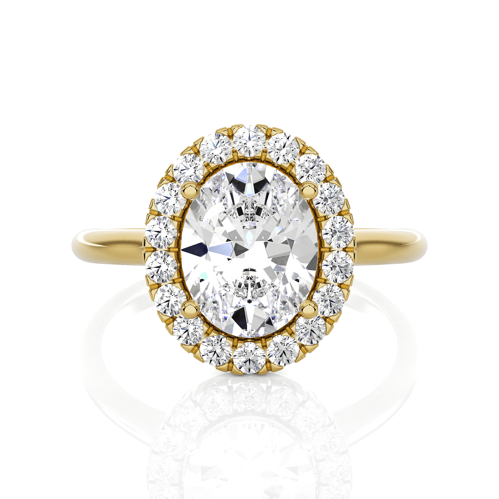 Oval Lab Grown Diamond Halo Engagement Ring