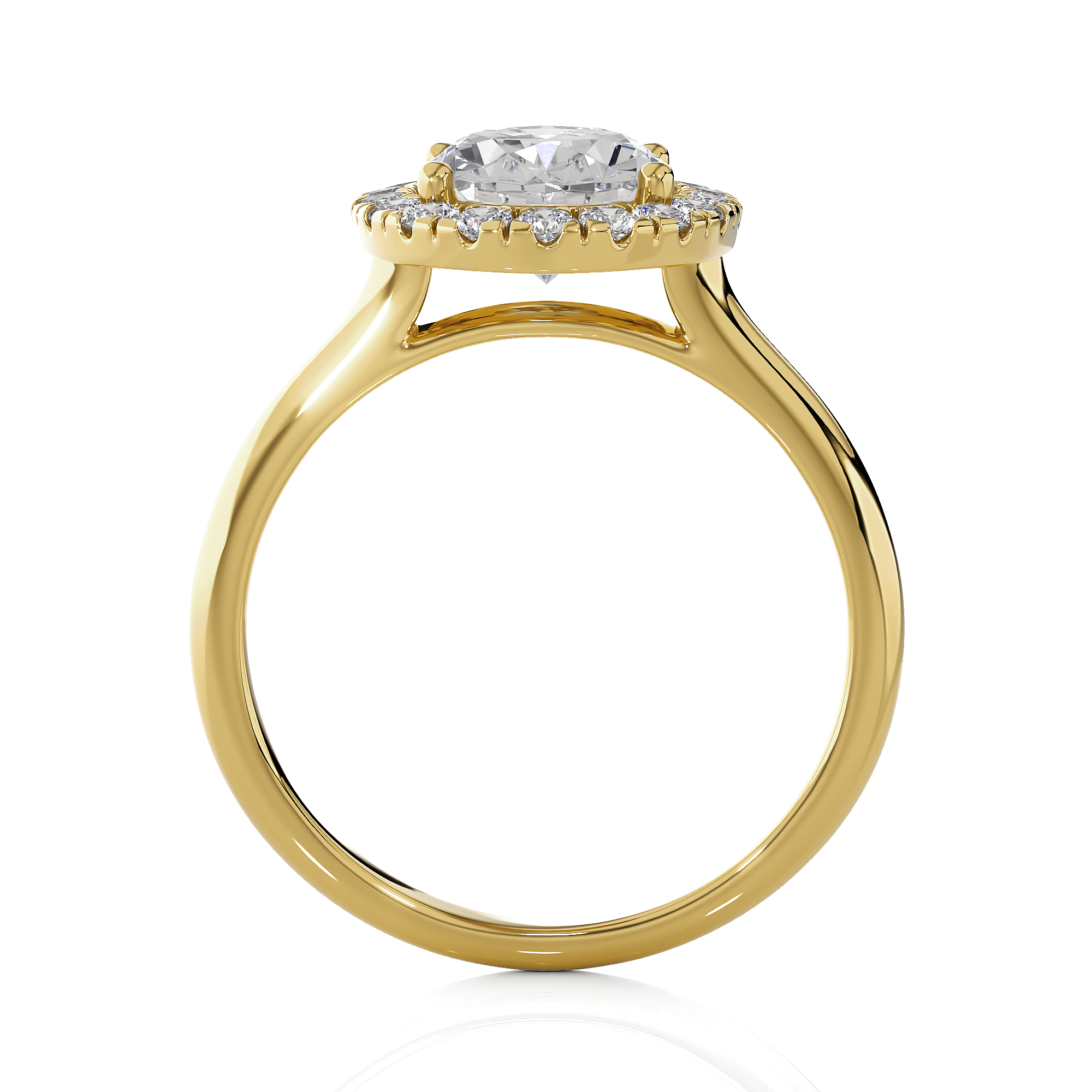 Oval Lab Grown Diamond Halo Engagement Ring