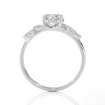 Round Lab Grown Diamond Side Stone Engagement Ring