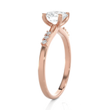 Round Lab Grown Diamond Side Stone Engagement Ring