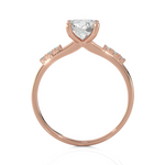 Round Lab Grown Diamond Side Stone Engagement Ring