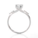 Round Lab Grown Diamond Side Stone Engagement Ring