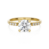 Round Lab Grown Diamond Side Stone Engagement Ring