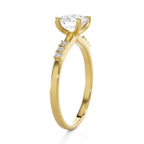 Round Lab Grown Diamond Side Stone Engagement Ring