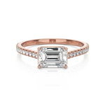 Emerald-Cut Lab Grown Diamond Side Stone Engagement Ring