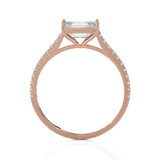 Emerald-Cut Lab Grown Diamond Side Stone Engagement Ring
