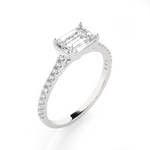 Emerald-Cut Lab Grown Diamond Side Stone Engagement Ring