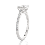 Emerald-Cut Lab Grown Diamond Side Stone Engagement Ring