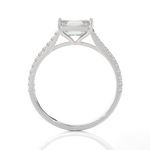 Emerald-Cut Lab Grown Diamond Side Stone Engagement Ring