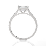 Emerald-Cut Lab Grown Diamond Side Stone Engagement Ring