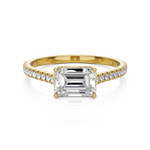 Emerald-Cut Lab Grown Diamond Side Stone Engagement Ring