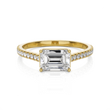 Emerald-Cut Lab Grown Diamond Side Stone Engagement Ring