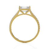 Emerald-Cut Lab Grown Diamond Side Stone Engagement Ring