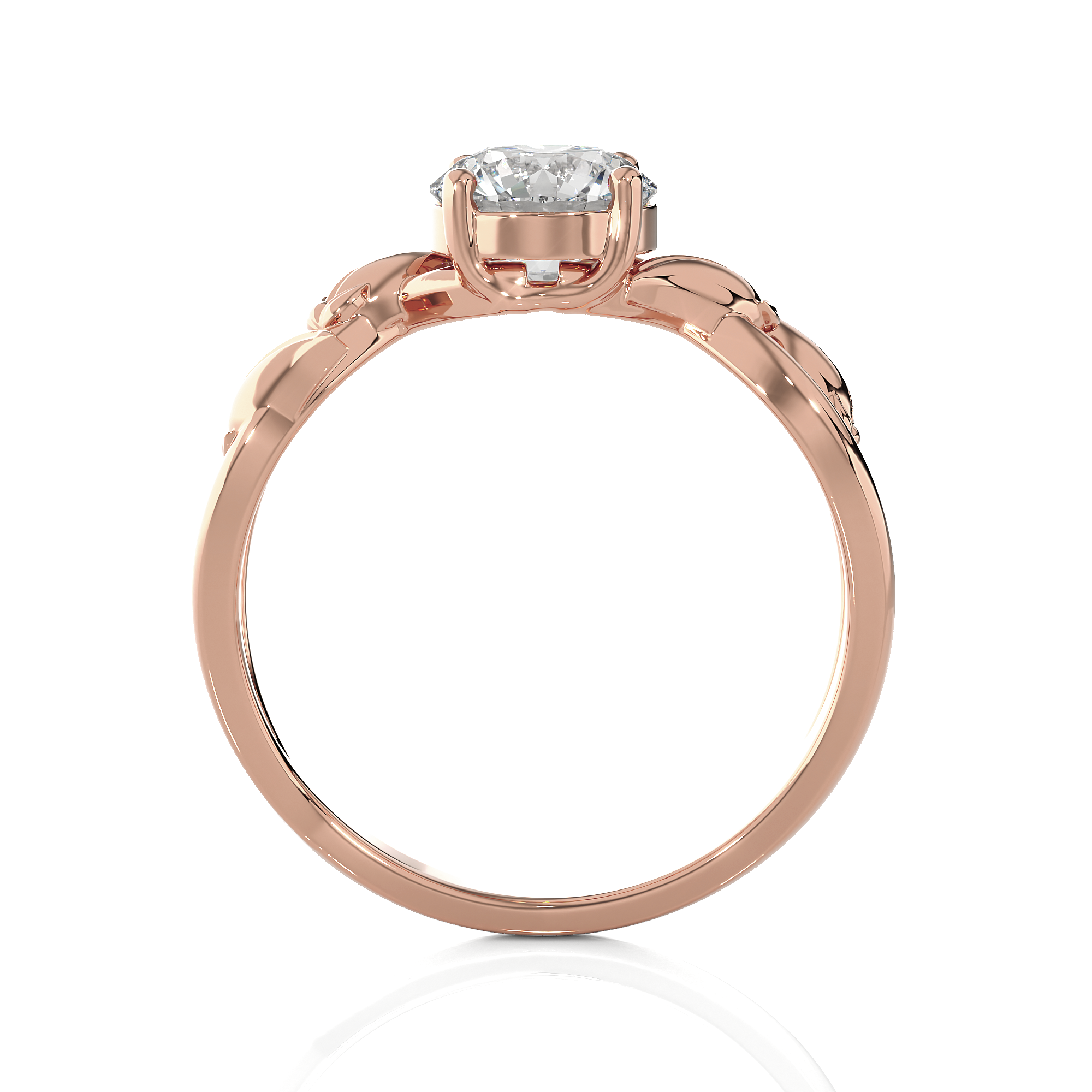 Round Lab Grown Diamond Solitaire Engagement Ring