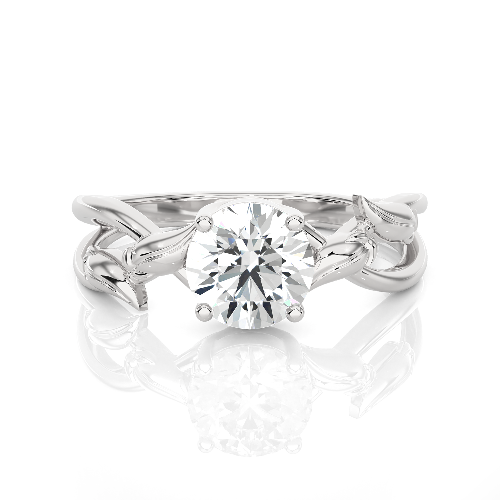 Round Lab Grown Diamond Solitaire Engagement Ring
