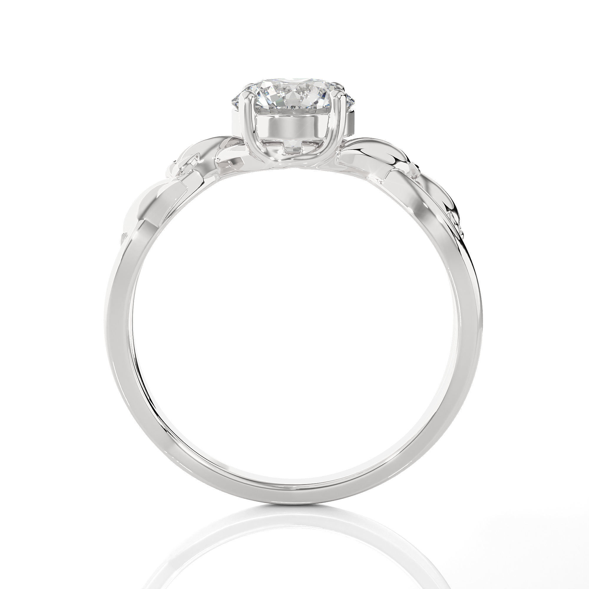 Round Lab Grown Diamond Solitaire Engagement Ring