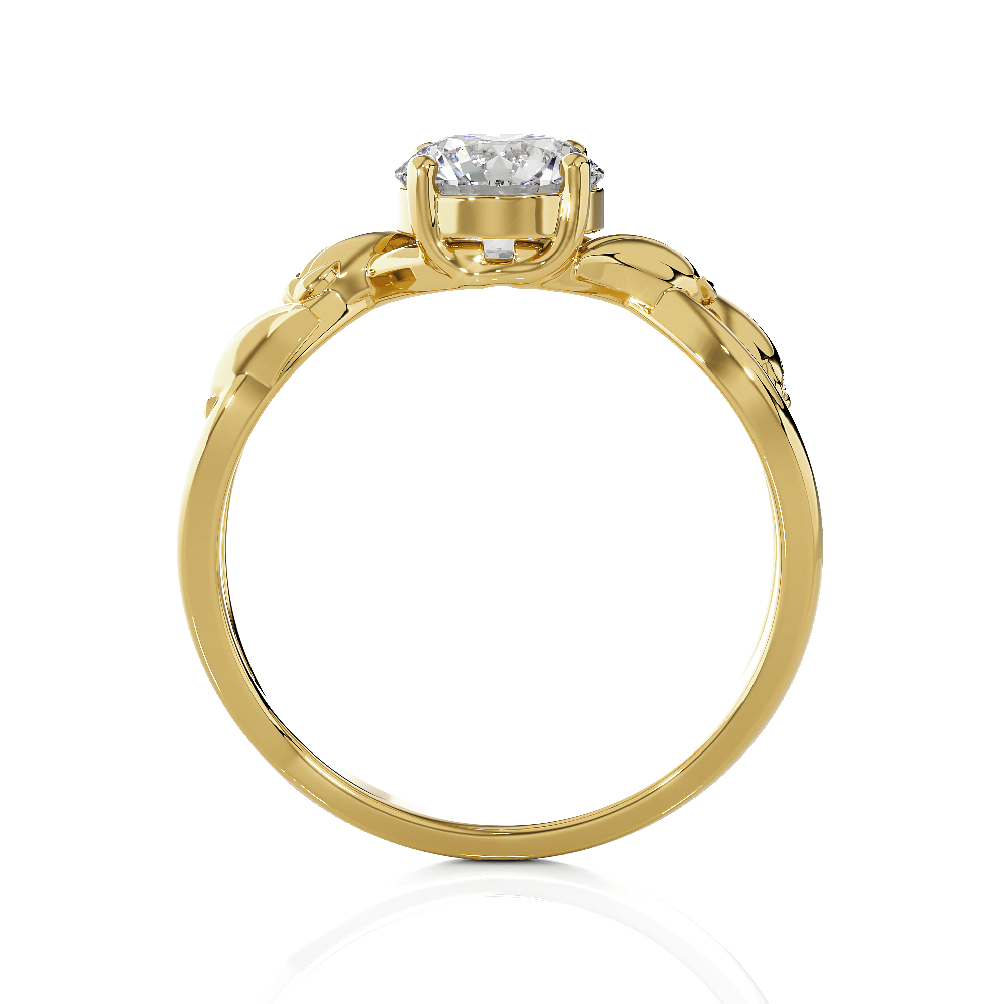 Round Lab Grown Diamond Solitaire Engagement Ring