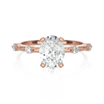 Oval Lab Grown Diamond Side Stone Engagement Ring