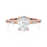 Oval Lab Grown Diamond Side Stone Engagement Ring