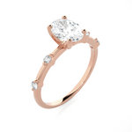 Oval Lab Grown Diamond Side Stone Engagement Ring