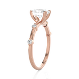 Oval Lab Grown Diamond Side Stone Engagement Ring