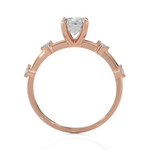 Oval Lab Grown Diamond Side Stone Engagement Ring
