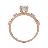Oval Lab Grown Diamond Side Stone Engagement Ring