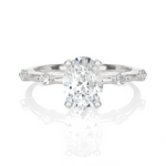 Oval Lab Grown Diamond Side Stone Engagement Ring