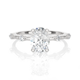 Oval Lab Grown Diamond Side Stone Engagement Ring