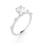 Oval Lab Grown Diamond Side Stone Engagement Ring