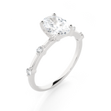 Oval Lab Grown Diamond Side Stone Engagement Ring